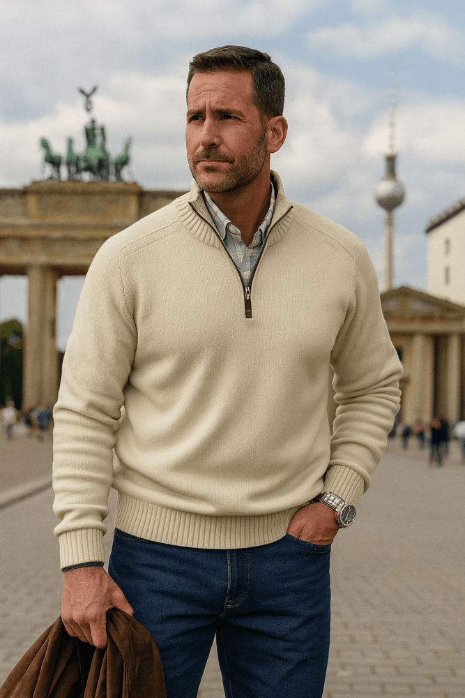 Noah | Eleganter Pullover mit Reißverschluss